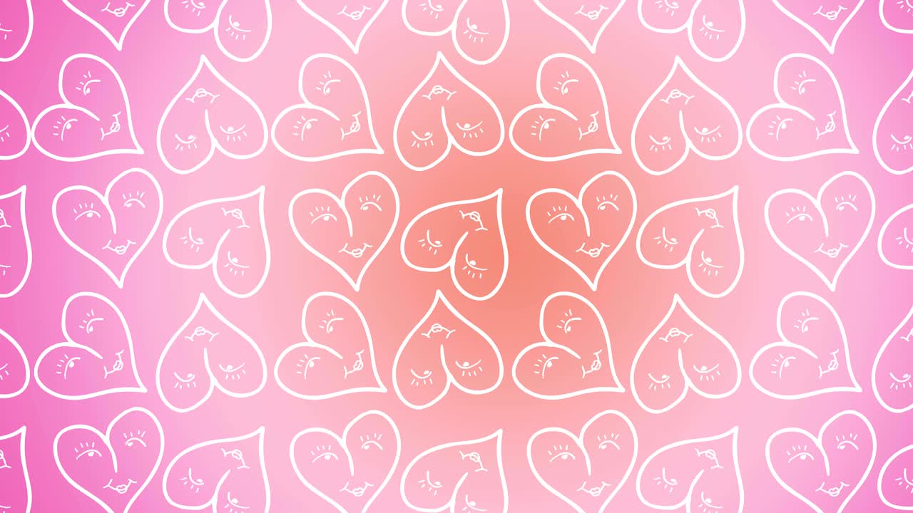 배경은 손으로 그려진 심장입니다. 프레임별 애니메이션.