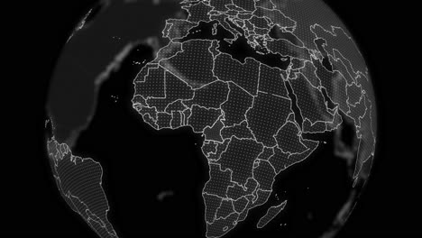 Kamerun-Land-Alpha-Für-Die-Bearbeitung-Von-Datenanalyse-Technologie-Globus-Drehung,-Filmisches-Video-Zeigt-Einen-Digitalen-Globus,-Der-Sich-Dreht-Und-Auf-Eine-Kamerun-Land-Alpha-Vorlage-Für-Die-Bearbeitung-Heranzoomt