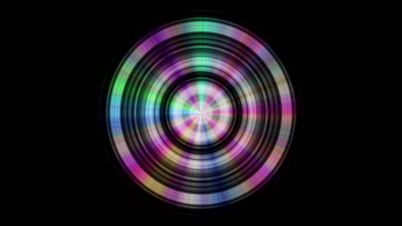 disco metálico con reflejos de color, bucle sin costuras