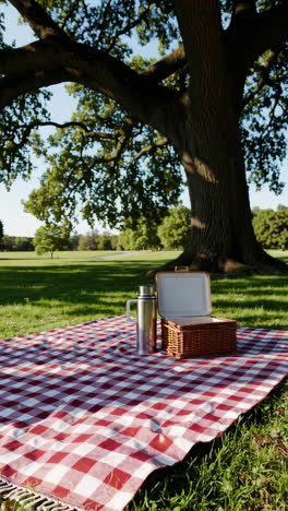 Picnic in the Park Under a Big Tree
