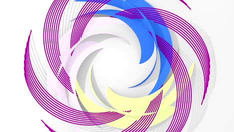 4k. abstract digital flower. version with yellow, pink and blue colors.