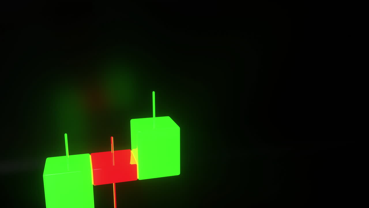 Abstract 3D Geometric Shapes in Black Background