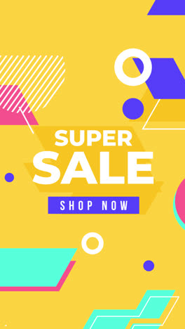 gráfico en movimiento de la colección de publicaciones de venta de instagram coloridas