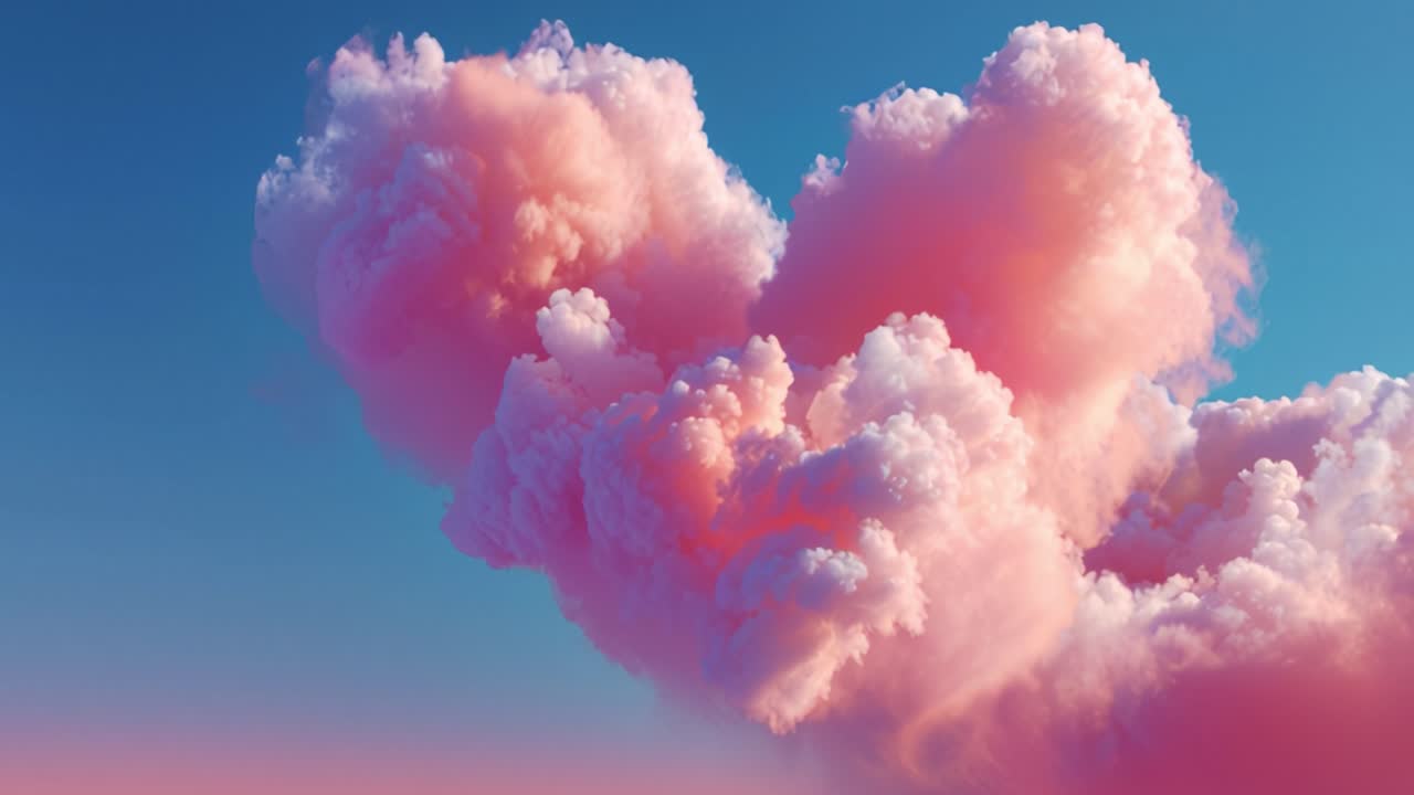 Clouds Forming a Heart Shape Against a Beautiful Sky, Capturing the Essence of Serenity, Dreaminess, and Natural Beauty in a Stunning Visual Display