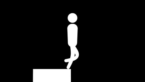 athlete figure jumping over hurdles animation, hurdle race, loop, with alpha matte.