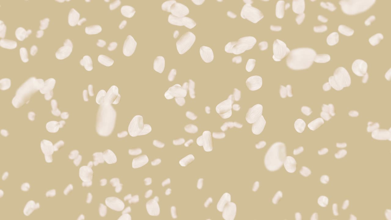 갈색 배경에 많은 을 날려. . 은. 채식주의자. 건강한 음식.  회전의 3d 루프 애니메이션.