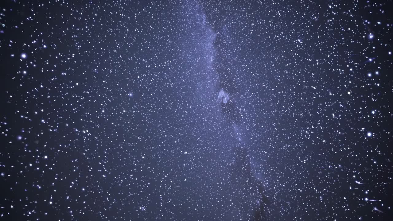 A mesmerizing video of the night sky filled with stars, captured from a low-angle view