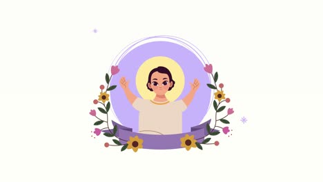 el niño de jesús sagrado con animación de cinta