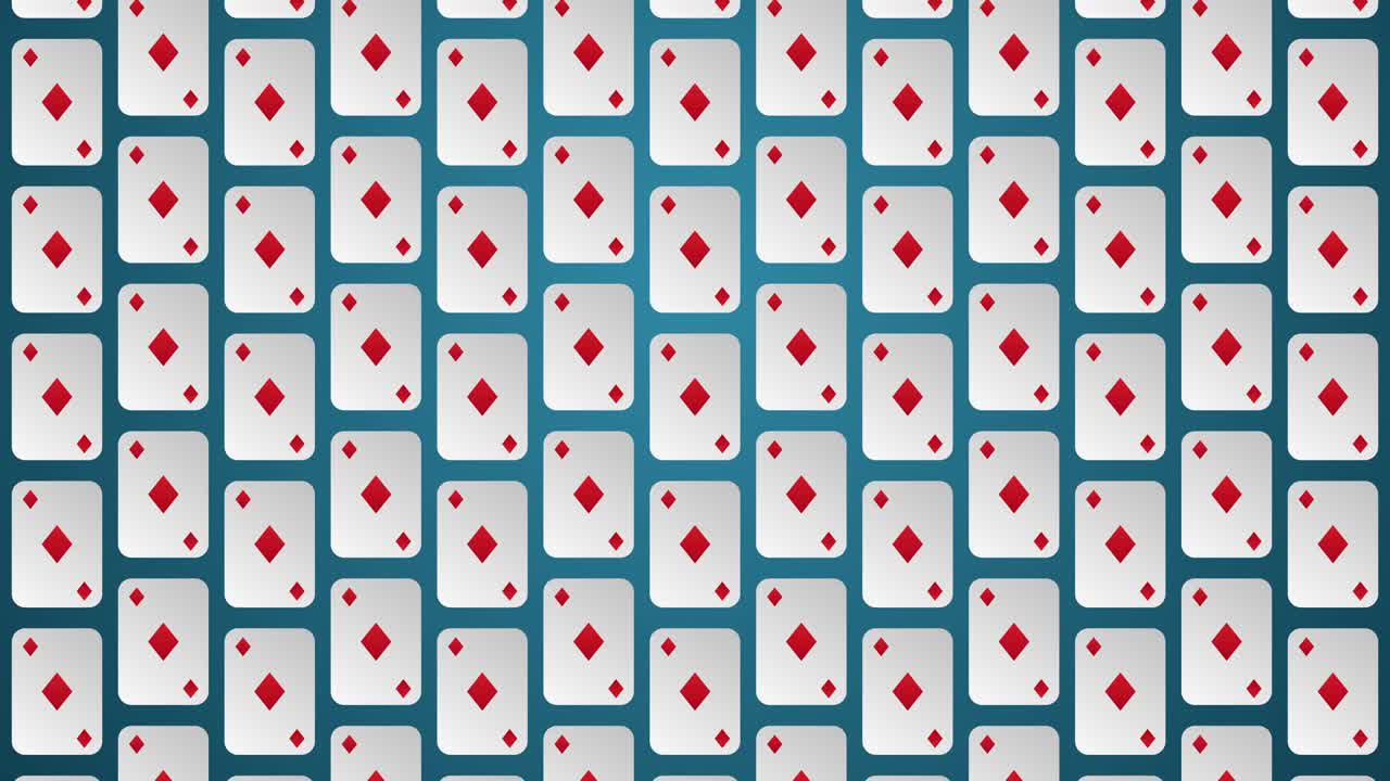 Playing card suits diamonds pattern animated background