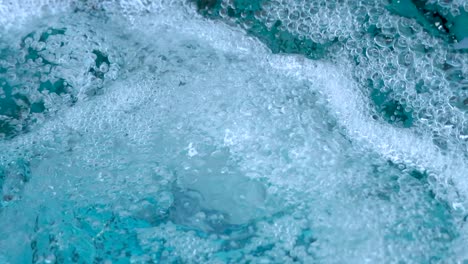 close-up view of water bubbles and movement