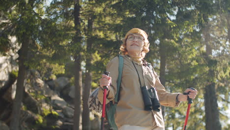 happy hikers in nature