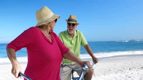 Pareja-Mayor-Yendo-A-Dar-Un-Paseo-En-Bicicleta