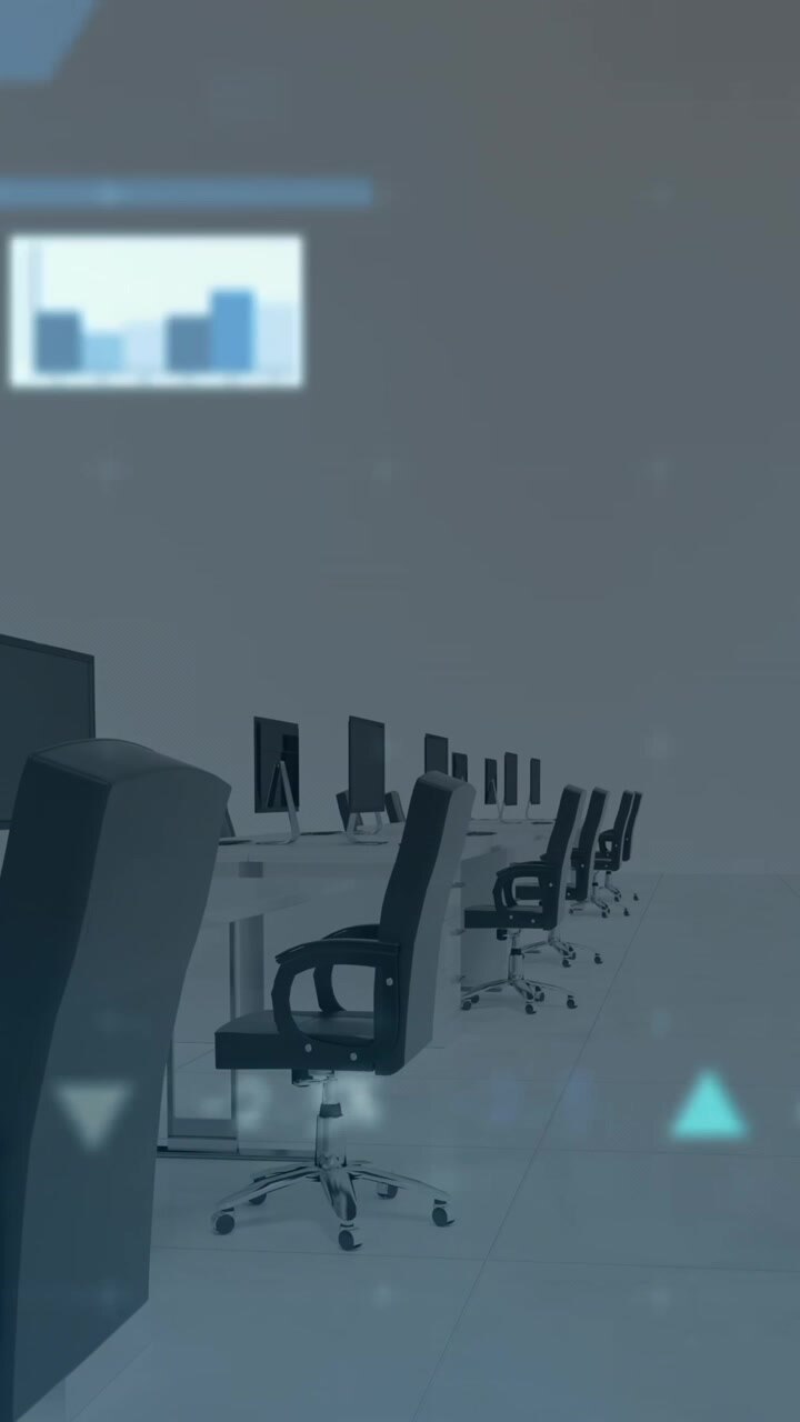 Animation of financial data processing over office