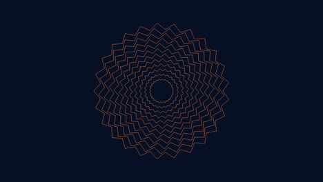 symmetrical spiral orange lines on dark blue background