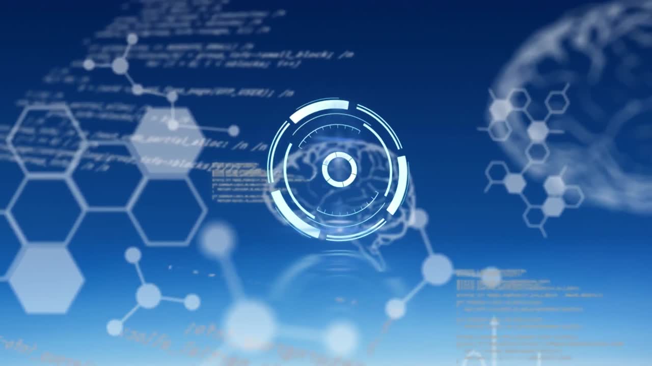 인간 뇌를 통해 과학 데이터 처리의 애니메이션