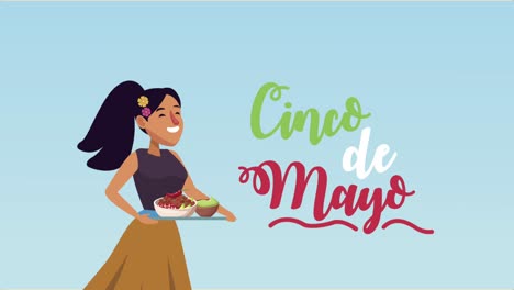 cinco de mayo letras con mujer