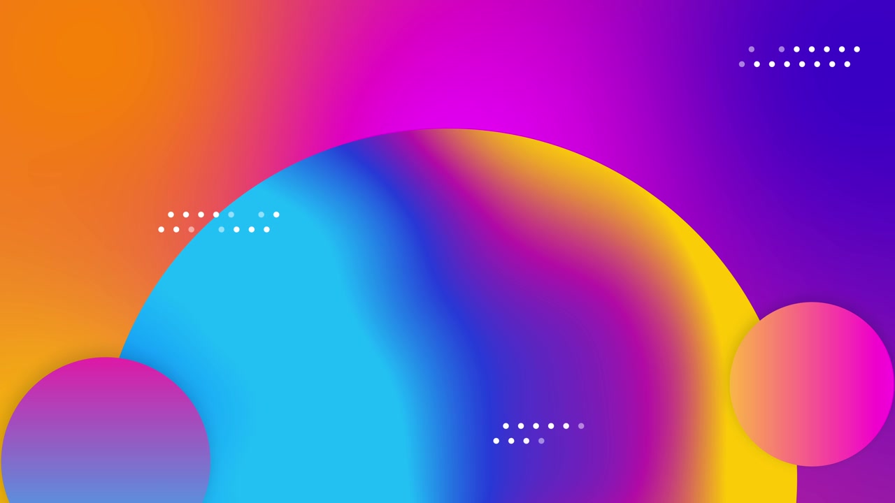 Abstract Motion Graphics with Colorful Gradient Circles and Floating Dots