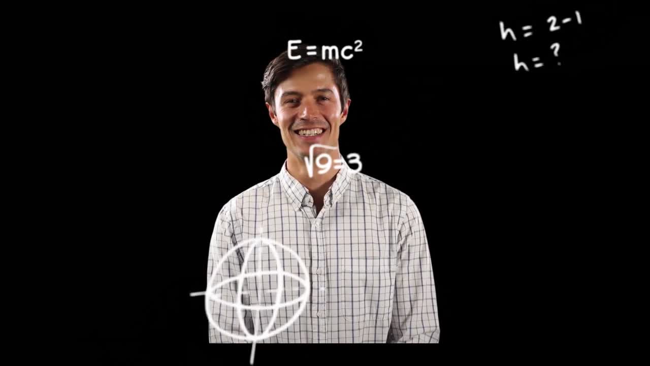 animazione di equazioni matematiche sull'uomo felice