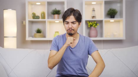 hombre con dolor de garganta.