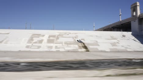 Flying in the Los Angeles river canal