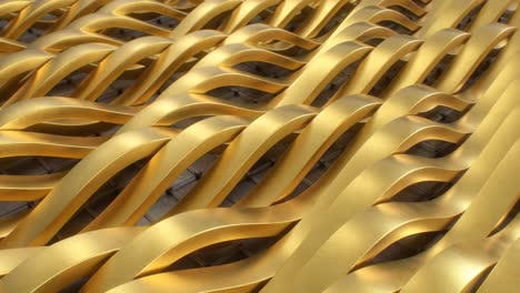hermoso oro brillante onda abstracta bandas metálicas reflectantes que fluyen - 4k sin costuras vj bucle de movimiento animación de fondo