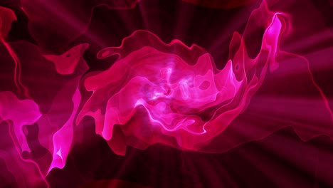 4k looped glowing pink red futuristic background form abstract 3d curved lines, seamless loop light sci-fi abstract theme flare mystery cloud waves for scifi, science, technology, future background.