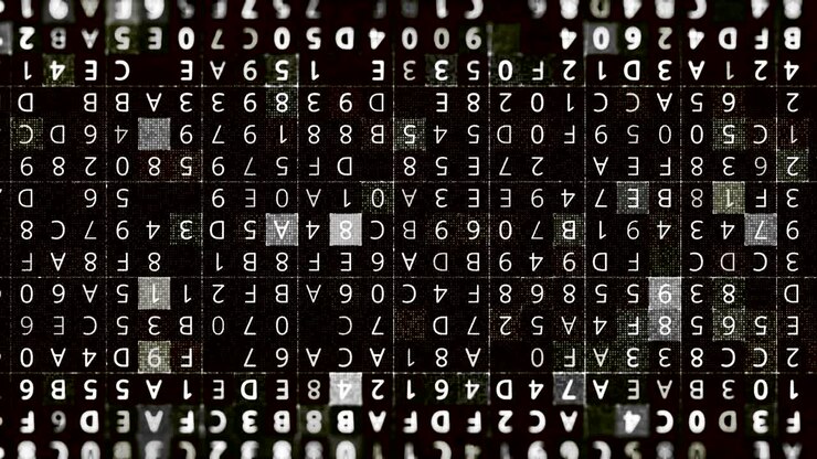 Abstract Binary Code Grid Pattern