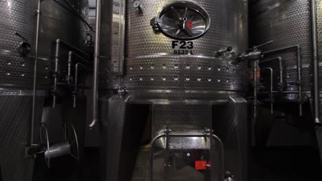 stainless steel tanks in wine cellar