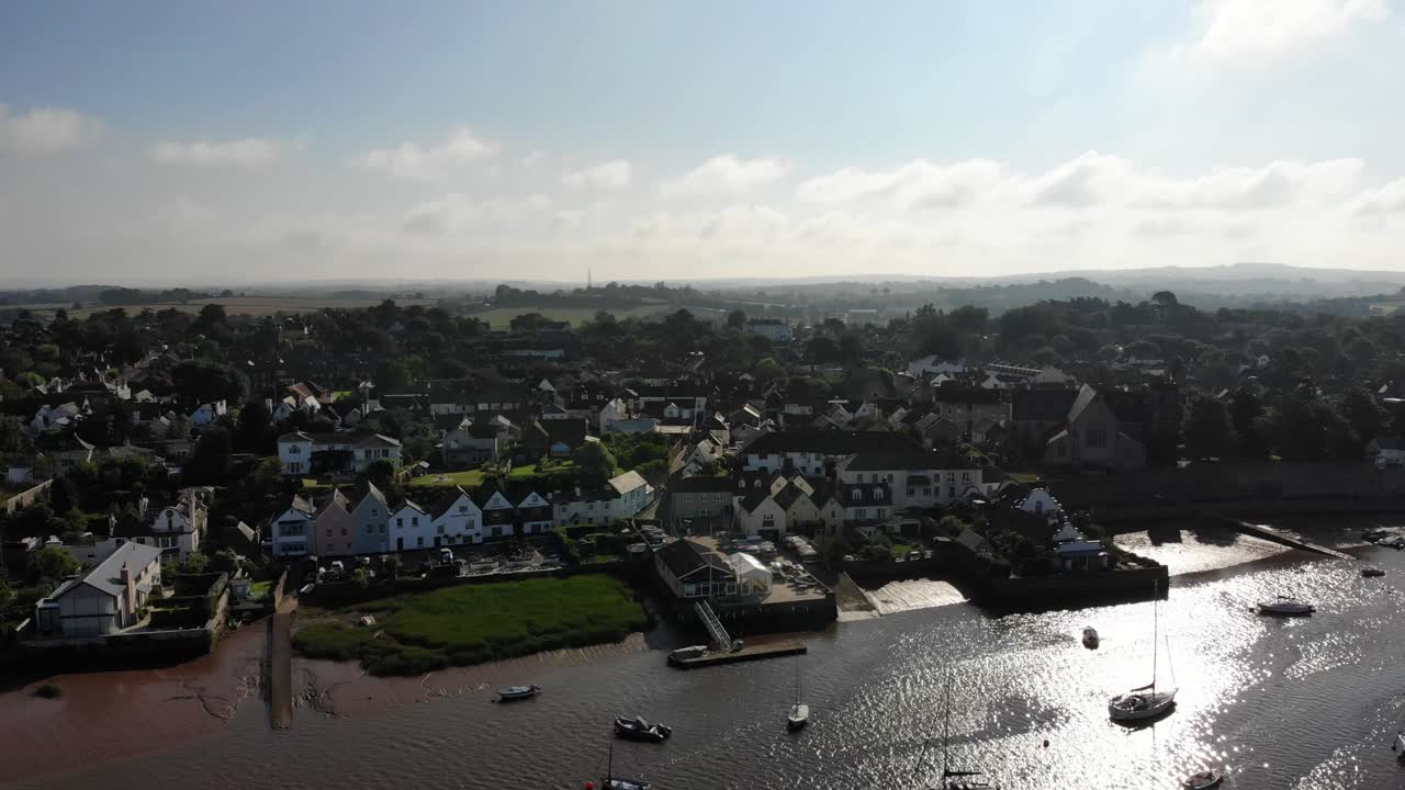 Aerial view of Topsham Exeter Devon on a beautiful sunny morning