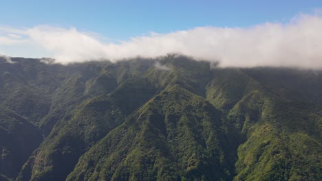 beautiful green mounains on a sunny day in madeira, portugal