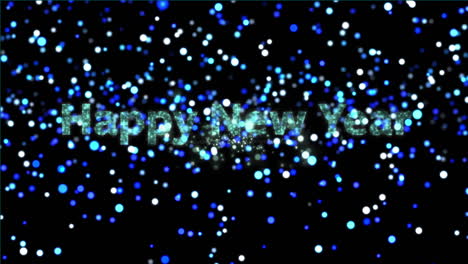 animation of happy new year text and fireworks