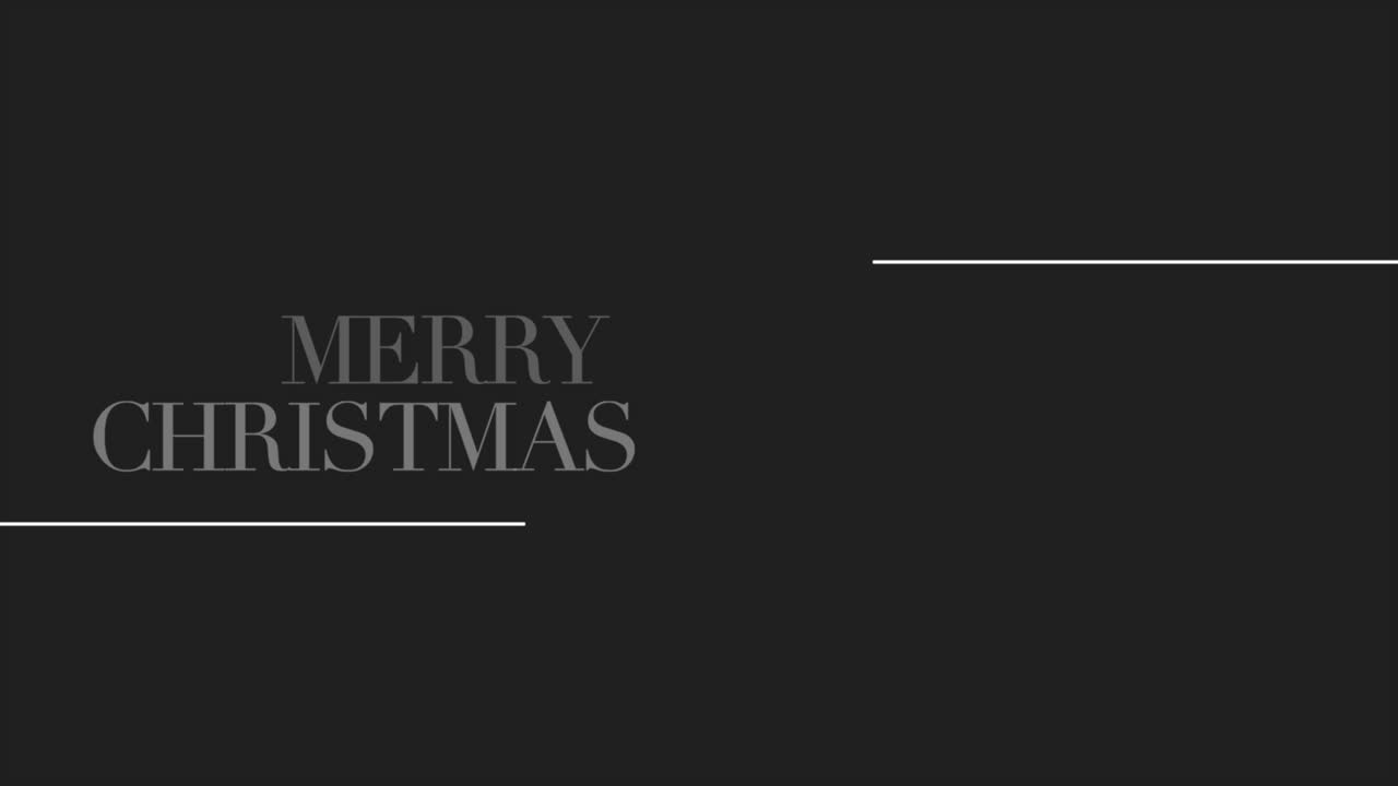 블랙 그라디언트의 선과 함께 현대적인 메리 크리스마스 텍스트