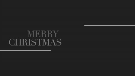 modern merry christmas text with lines on black gradient