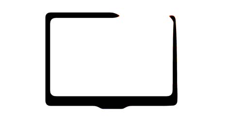 self drawing animation of monitor, computer notebook outline