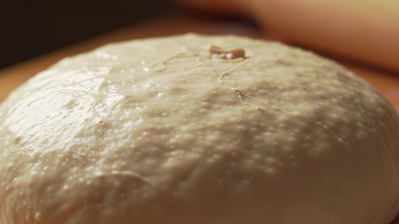The Transformation of Dough: Captivating Close-Up Frames Showing the Rising Process in a Baker's Kitchen, Perfect for Artisan Bread Enthusiasts