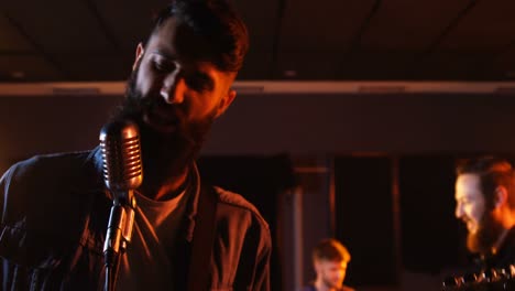 band performing in studio