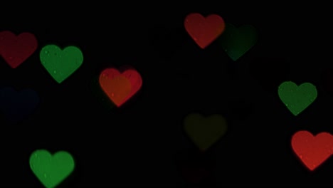 Schöne-Herzen-Bokeh-Von-Blinkenden-Lichtern,-Valentinstag,-Hochzeitstag-Oder-Sozialen-Medien-Wie-Hintergrundkonzept