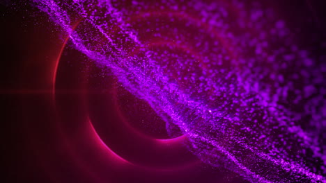 animation of purple spots over moving circles on black background