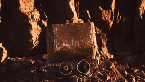 carretilla de mina de oro abandonada utilizada para transportar mineral durante la fiebre del oro