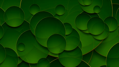 tech geometric video animation with abstract golden and green circles