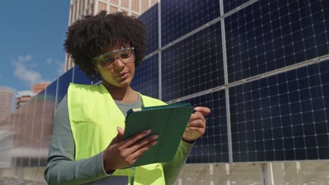 inspecting solar panels