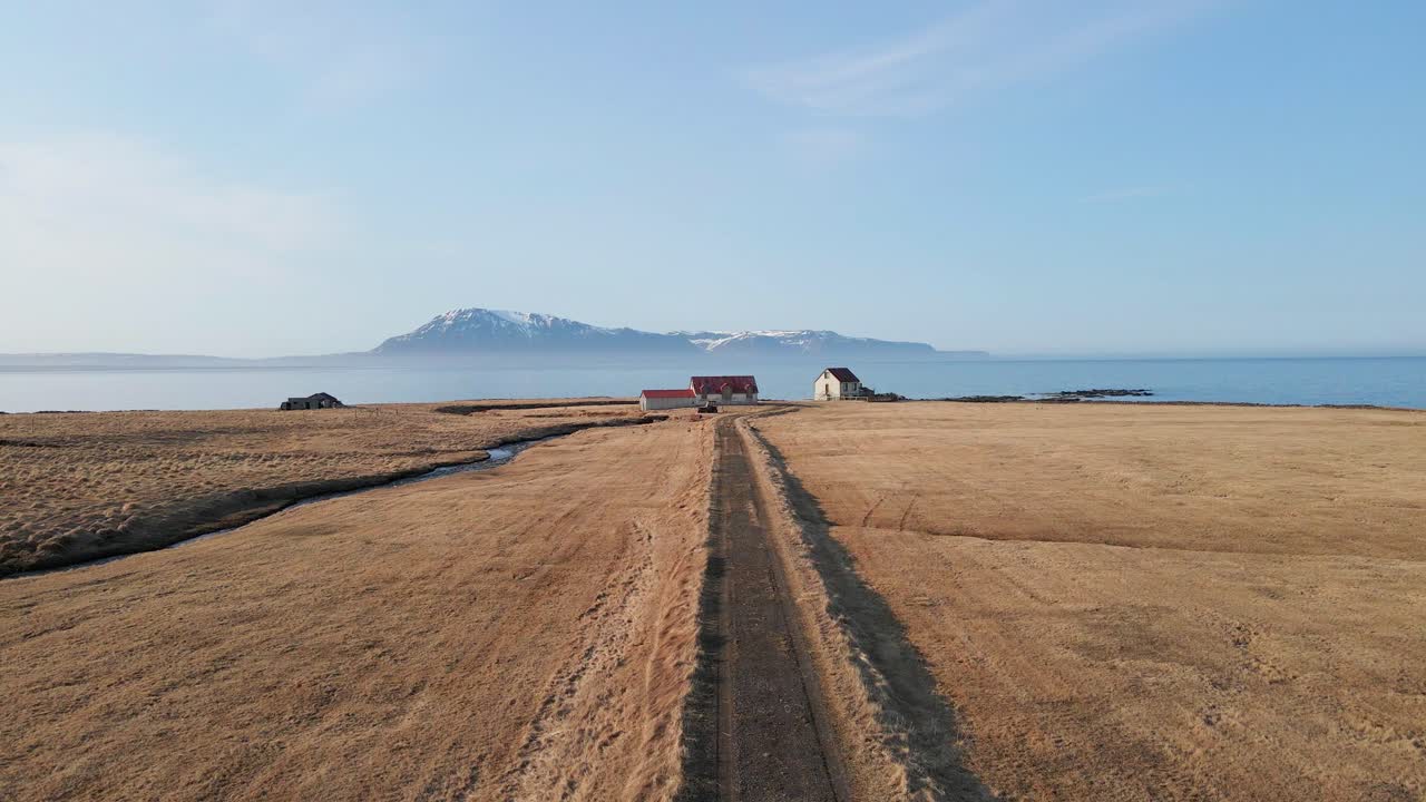 아이슬란드 풍경, 도로 및 해안선의 드론 샷, 4k-2의 드론에서 공중 보기