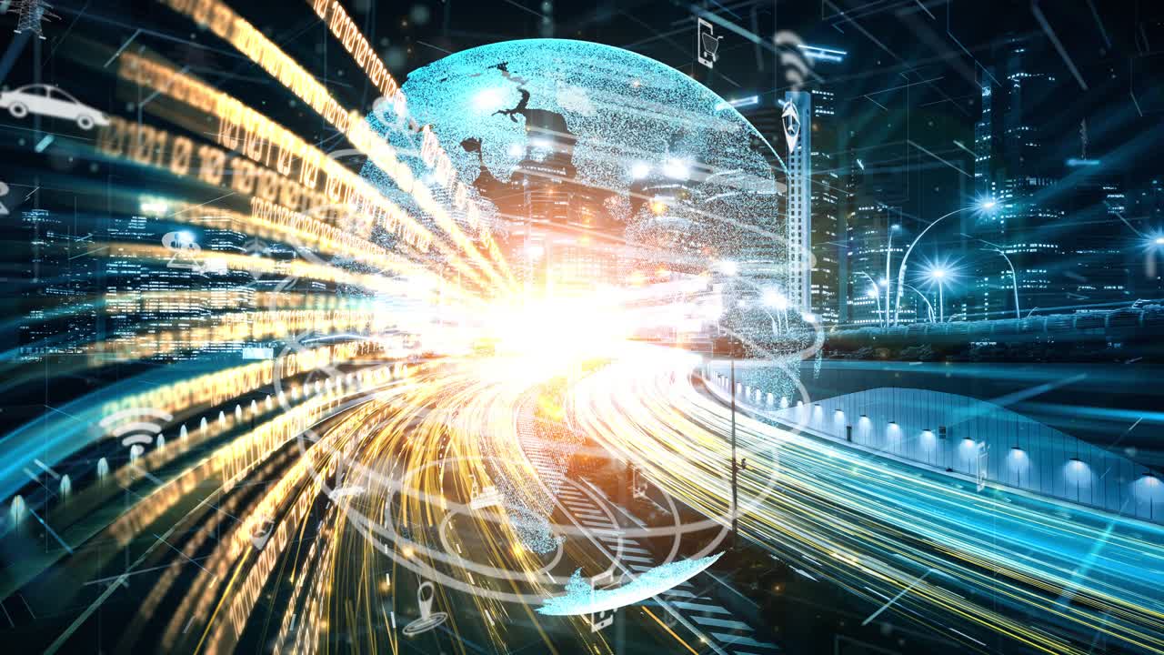 온라인 교통 통제 시스템과 함께 암 ⁇ 적인 미래 도시에서 스마트 교통