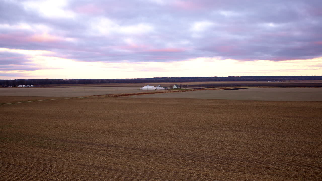 Vast agricultural landscape captured by drone near Peoria Illinois