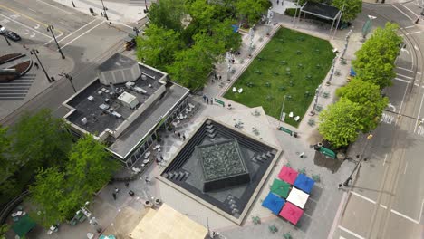 campus martius park desde arriba, detroit, michigan, estados unidos