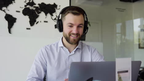 man working in a travel agency