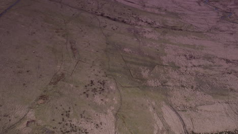 Toma-Aérea-Invirtiendo-E-Inclinándose-Hacia-Un-Embalse-Y-Páramos-A-La-Hora-Dorada