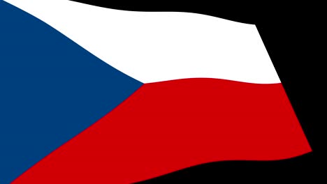 czech republic flag slow waving in perspective, animation 4k footage