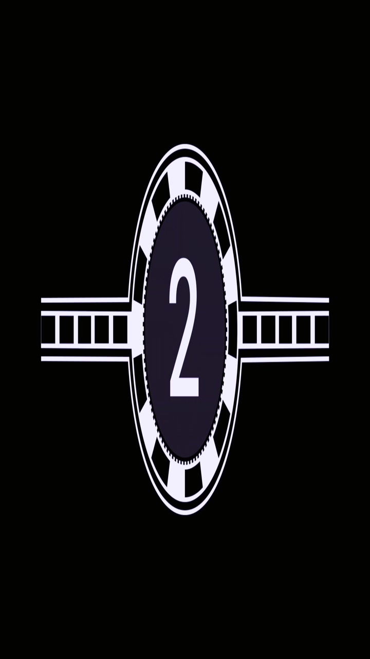 Cinematic Film Countdown Leader with Rotating Poker Chip Graphic