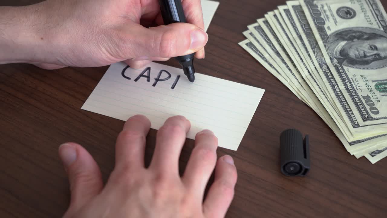 Writing the word "Capital Gains" on a piece of paper